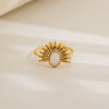 Wholesale Unisex Geometric Titanium Steel And Stainless Steel Enamel Electroplated Retro Opening Ring