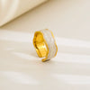 Wholesale Unisex Geometric Titanium Steel And Stainless Steel Enamel Electroplated Retro Opening Ring