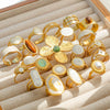 Wholesale Unisex Geometric Titanium Steel And Stainless Steel Enamel Electroplated Retro Opening Ring