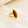 Wholesale Unisex Geometric Titanium Steel And Stainless Steel Enamel Electroplated Retro Opening Ring