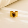 Wholesale Unisex Geometric Titanium Steel And Stainless Steel Enamel Electroplated Retro Opening Ring