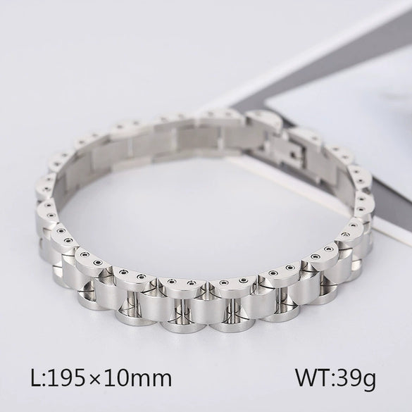 Wholesale Unisex Geometric Titanium Steel Bracelet With Electroplating