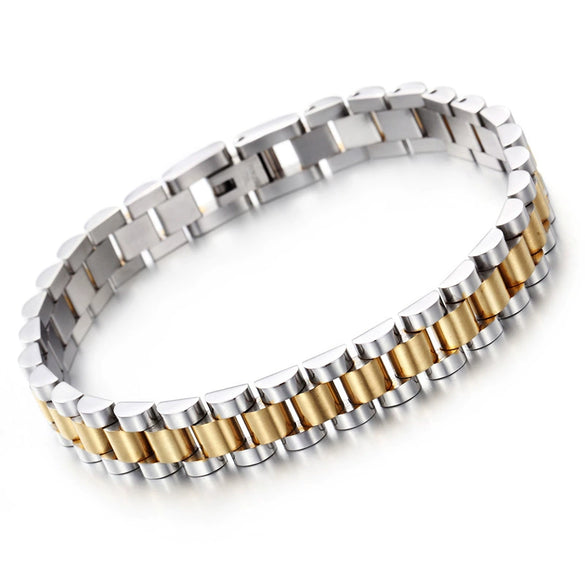 Wholesale Unisex Geometric Titanium Steel Bracelet With Electroplating