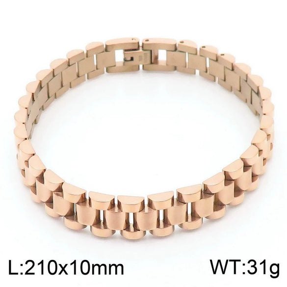 Wholesale Unisex Geometric Titanium Steel Bracelet With Electroplating