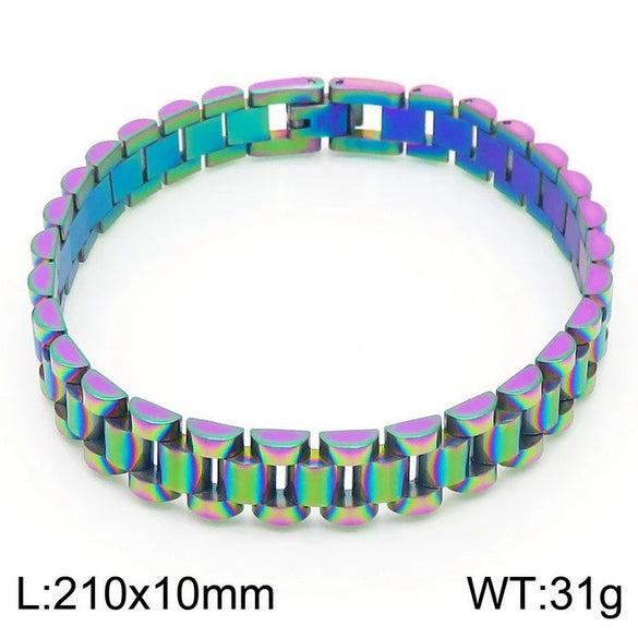 Wholesale Unisex Geometric Titanium Steel Bracelet With Electroplating