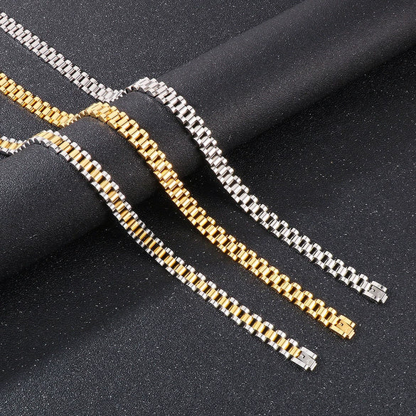 Wholesale Unisex Geometric Titanium Steel Bracelet With Electroplating