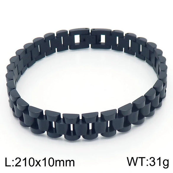 Wholesale Unisex Geometric Titanium Steel Bracelet With Electroplating