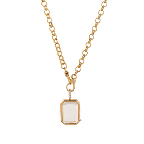 Wholesale Unisex Geometric Titanium Steel Copper Electroplated Openable Hollow Design Photo Box Pendant With 18K Gold Color Retention