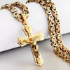 Wholesale Unisex Geometric Titanium Steel Cross Pendant Necklace With Polish Finish And Box Chain