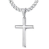Wholesale Unisex Geometric Titanium Steel Cross Pendant Necklace With Polish Finish And Cuban Chain