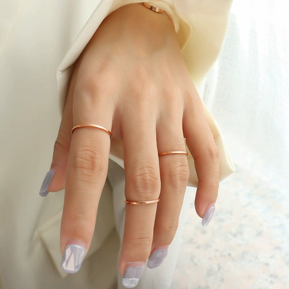 Wholesale Unisex Geometric Titanium Steel Electroplated 18K Gold Ring