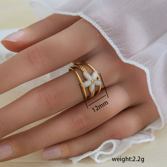 Wholesale Unisex Geometric Titanium Steel Electroplated Ring