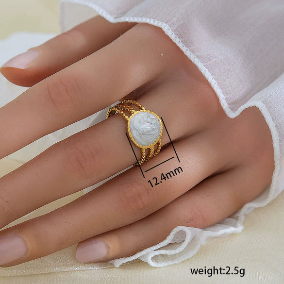 Wholesale Unisex Geometric Titanium Steel Electroplated Ring