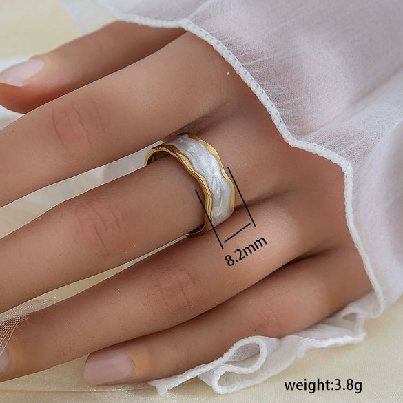 Wholesale Unisex Geometric Titanium Steel Electroplated Ring