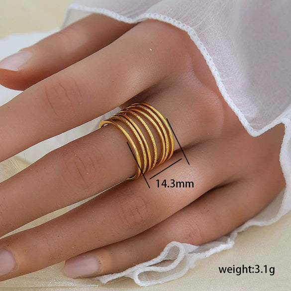 Wholesale Unisex Geometric Titanium Steel Electroplated Ring