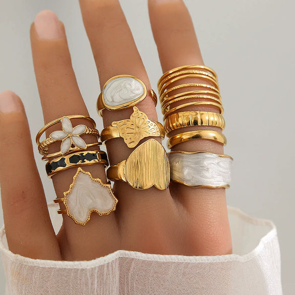 Wholesale Unisex Geometric Titanium Steel Electroplated Ring