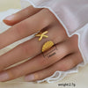 Wholesale Unisex Geometric Titanium Steel Electroplated Ring