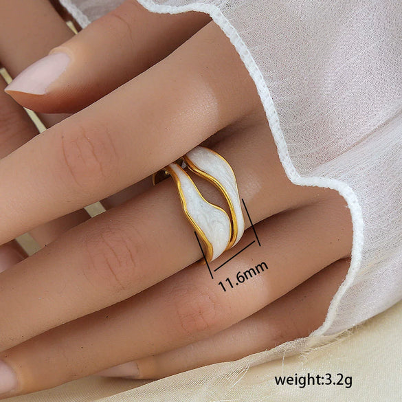 Wholesale Unisex Geometric Titanium Steel Electroplated Ring