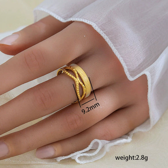 Wholesale Unisex Geometric Titanium Steel Electroplated Ring