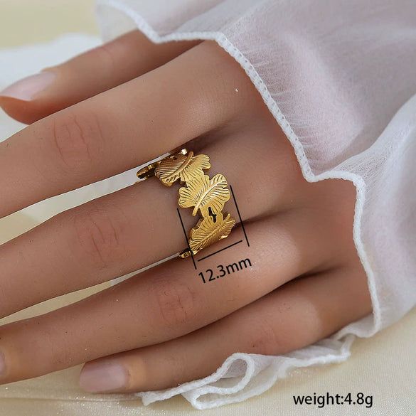 Wholesale Unisex Geometric Titanium Steel Electroplated Ring
