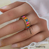 Wholesale Unisex Geometric Titanium Steel Electroplated Ring