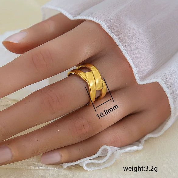 Wholesale Unisex Geometric Titanium Steel Electroplated Ring