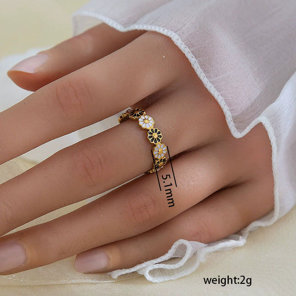 Wholesale Unisex Geometric Titanium Steel Electroplated Ring
