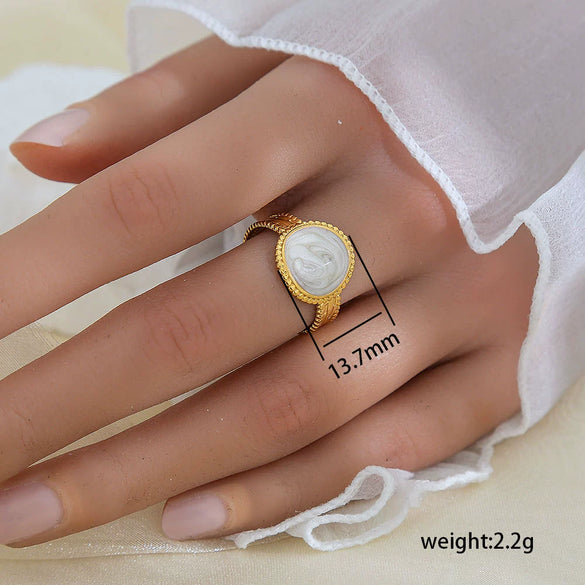 Wholesale Unisex Geometric Titanium Steel Electroplated Ring