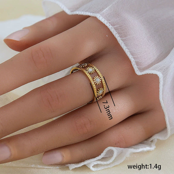Wholesale Unisex Geometric Titanium Steel Electroplated Ring