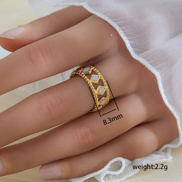 Wholesale Unisex Geometric Titanium Steel Electroplated Ring