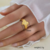 Wholesale Unisex Geometric Titanium Steel Electroplated Ring