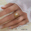 Wholesale Unisex Geometric Titanium Steel Electroplated Ring