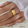 Wholesale Unisex Geometric Titanium Steel Electroplated Ring