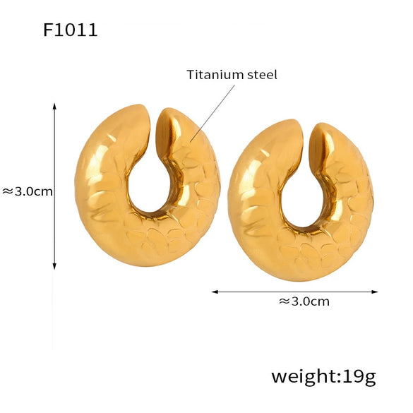 Wholesale Unisex Geometric Titanium Steel Goldplated Ushaped Ear Clip Jewelry