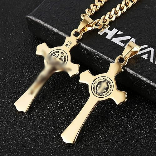 Wholesale Unisex Geometric Titanium Steel Necklace With Polish Cross Pendant And String Of Pearls Chain