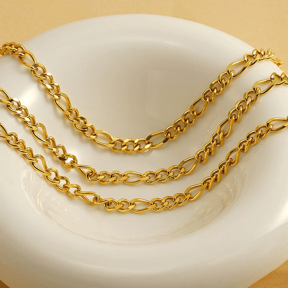 Wholesale Unisex Geometric Titanium Steel Nk Chain Necklace With Electroplating