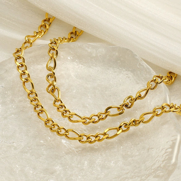 Wholesale Unisex Geometric Titanium Steel Nk Chain Necklace With Electroplating