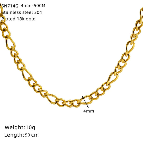 Wholesale Unisex Geometric Titanium Steel Nk Chain Necklace With Electroplating