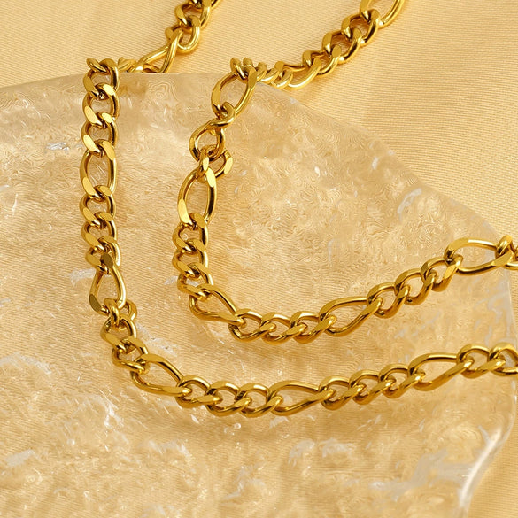 Wholesale Unisex Geometric Titanium Steel Nk Chain Necklace With Electroplating