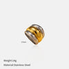 Wholesale Unisex Geometric Titanium Steel Ring With Pvd Furnace Vacuum Real Gold Plating