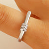 Wholesale Unisex Geometric Ushaped Copper Ring With Microinlaid Threelayer Zircon And Electroplating