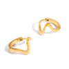Wholesale Unisex Geometric Wave Stainless Steel Electroplated Earrings With Irregular Simple Niche Design Nonfading