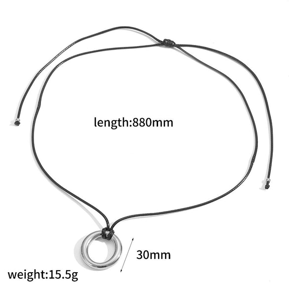 Wholesale Unisex Geometric Wax Rope Stainless Steel Necklace With Pvd Furnace Vacuum Real Gold Plating