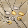 Wholesale Unisex Geometric Wax Rope Stainless Steel Necklace With Pvd Furnace Vacuum Real Gold Plating
