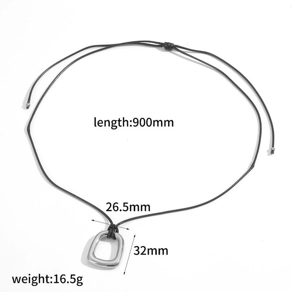 Wholesale Unisex Geometric Wax Rope Stainless Steel Necklace With Pvd Furnace Vacuum Real Gold Plating