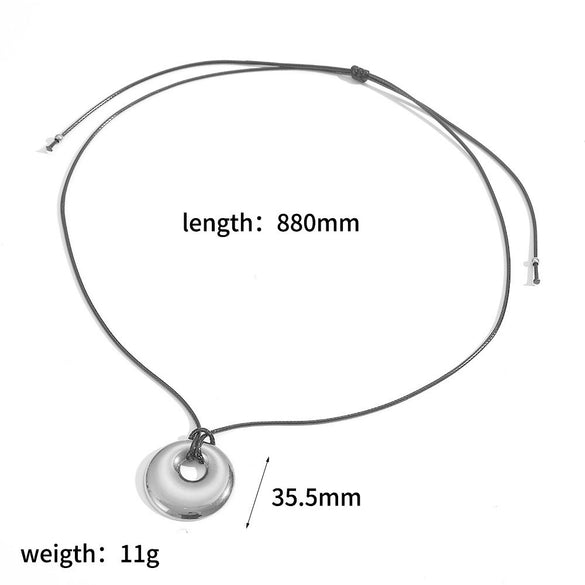 Wholesale Unisex Geometric Wax Rope Stainless Steel Necklace With Pvd Furnace Vacuum Real Gold Plating