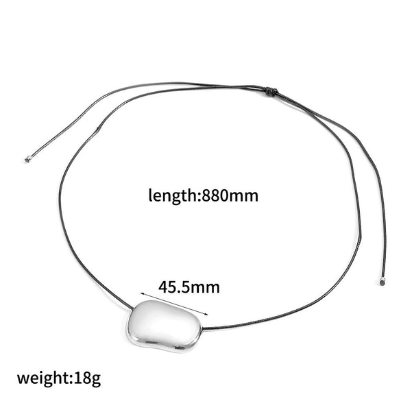 Wholesale Unisex Geometric Wax Rope Stainless Steel Necklace With Pvd Furnace Vacuum Real Gold Plating