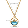 Wholesale Unisex Gold Electroplated Stainless Steel Dolphin Sunflower Cross Chain Retro Clavicle Necklace