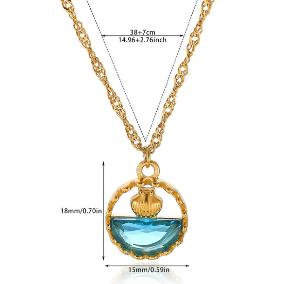 Wholesale Unisex Gold Electroplated Stainless Steel Dolphin Sunflower Cross Chain Retro Clavicle Necklace