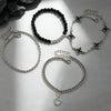 Wholesale Unisex Gold Plated Geometric Iron Retro Cross Multilayered Beaded Bracelet Hiphop Punk Style Jewelry Accessories